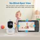 MEGATEK BabyView Video Baby Monitor with Camera and Audio, 5 Screen, Pan-Tilt-Zoom, No-WiFi 2.4GHz Wireless, 30-Hour Battery, Night Vision, 2-Way Talk, VOX, Lullabies, Timer, Temperature Alerts