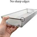 HAHIYO Stackable Mesh Tray Cup 15 x 6 x 2 inches Sturdy Container for Desk Drawer Organizer Collection for Home Office School kitchen Soft Foam Feet No Sharp Edges 1 Pack Silver