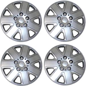 Tuningpros WC3-16-1026-S - Pack of 4 Hubcaps - 16-Inches | Silver | Style 026 Style Snap-On (Pop-On) Type Metallic Silver Wheel Covers Hub-caps
