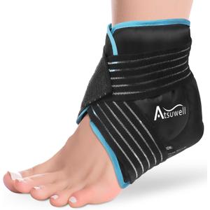 Atsuwell Ice Packs Combo for Neck Shoulders and Foot Ankle Wrap, Cold Compress Therapy for Swelling, Bruises, Sprain