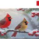 Winter Cardinal Birds Magnetic Mailbox Covers Christmas Snow Berry Mailbox Cover Over Size Full Magnet Garden Yard Porch Mail Boxes Cover Holiday Decorations 25" L x 21" W