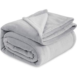 Bedsure GentleSoft Fleece Blankets King Size Light Grey - Bed Blanket Soft Lightweight Plush Cozy Fuzzy Luxury Microfiber, 108x90 inches