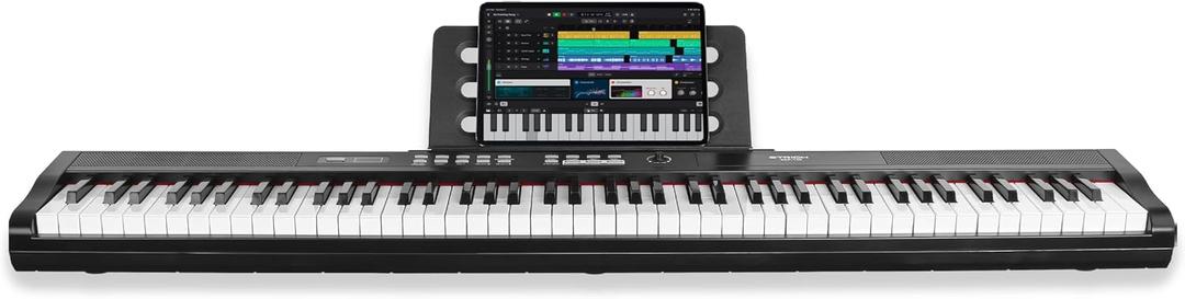 STRICH 88 Key Digital Piano Full Size Electric Keyboard with Semi-Weighted Sensitive Keys, Sustain Pedal, Music Rest 900 Sounds, 700 Rhythms, Portable Design, Black, SEP-150N