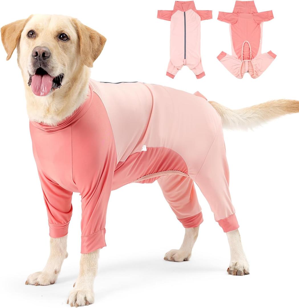 Etdane Recovery Suit for Dogs Surgery Suit Female Spay Dog Onesie for Surgery Dogs Surgical Body Suits After Spay Male Neuter Dogs Shedding Suits Pink/XL