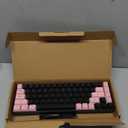 65% Gaming Keyboard, LED Backlit, Ultra-Compact Anti-Ghosting No-Conflict 68 Keys Membrane Gaming Wired Keyboard for PC Laptop Windows Gamer(Black-Pink)