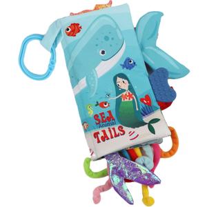 2 x bebe mondo Fish Crinkle Baby Books 0-6 Months, Newborn Infant Tummy Time Toy High Contrast Sensory Baby Toys 6 to 12 Months Touch Feel Books, Shower for Boy Girl 1 Year Old, Shark