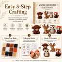 YADUO Tiny 3D Beaded Animal DIY Kit, Easy DIY Beading Embroidery Kit with 4 Cute Designs, Cute Bird & Animal Beading Craft Set, Handmade Bead Art Mosaic Kit for Adults,Beginners (Woodland Friends)