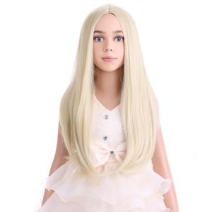 PATTNIUM Kids Blonde Wig Long Straight Wig Girls Blonde Child Wigs Heat Resistant Synthetic Wigs(Blonde)