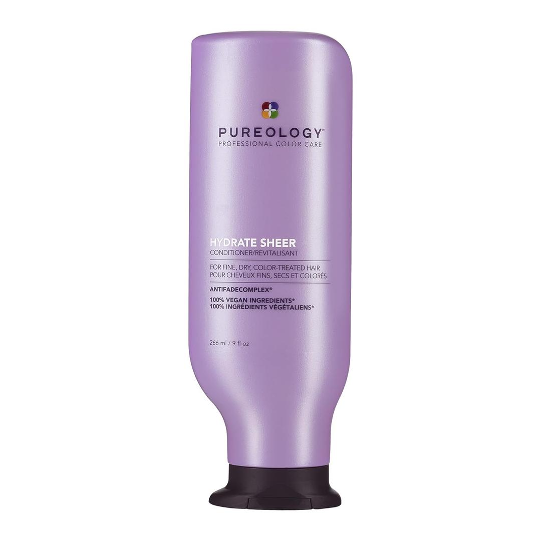 Pureology Hydrate Sheer Conditioner - Lightweight Hydrating Conditioner For Fine or Dry Color-Treated Hair, Silicone-Free & Vegan (9 Fl Oz (Pack of 1))
