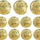 Grekywin Vintage Metal Button Brass High-Grade Buttons for Jeans, Coat, Blazer, Suits, Jacket etc. Exotic Customs Style (Gold)