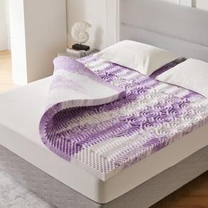 Eiayeebil 3 Inch Memory Foam Mattress Topper, 5-Zone Twin Mattress Pad Gel Infused Bed Foam Topper, Soft, CertiPUR-US Certified, Twin Size