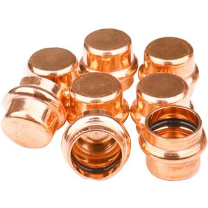 WHK 8 Pack 3/4 Inch Press Propress Copper End Cap Press Pro Press 3/4" Cooper End Plug Press Fittings Copper Pipe End Cap(Lead-Free)