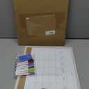 Dry Erase Calendar Whiteboard, 17" x 13" Magnetic Whiteboard Cork Board Combo, Reusable Monthly Planner with 8 Markers, Eraser, Magnets and Pushpins, Hanging Dry Erase Board for Home, School - White