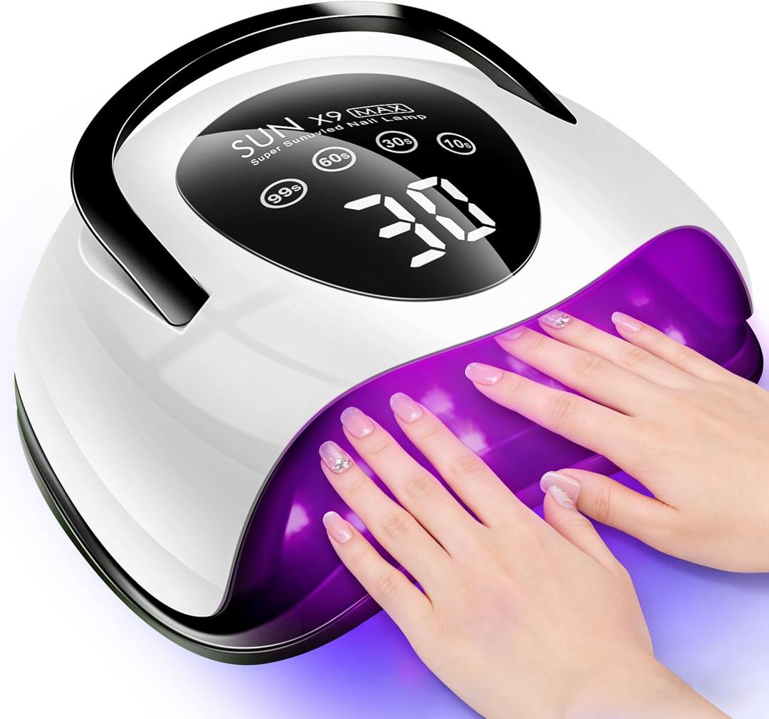 268W UV LED Nail Lamp, 2026 Upgrade UV Light for Gel Nails with 57 Beads, Nail Dryer with 4 Timer Setting & LCD Touch Display, Professional Nail Lamp  Best Gifts (Black)