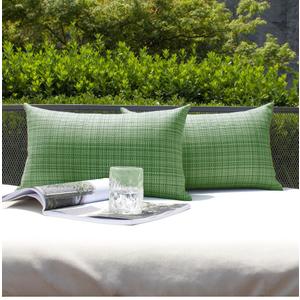 Kevin Textile Pack of 2 Spring Decorative Outdoor Waterproof Pillow Covers Garden Cushion Sham Throw Pillowcase Shell for Patio Tent Couch 12x20 Inch Sage Green