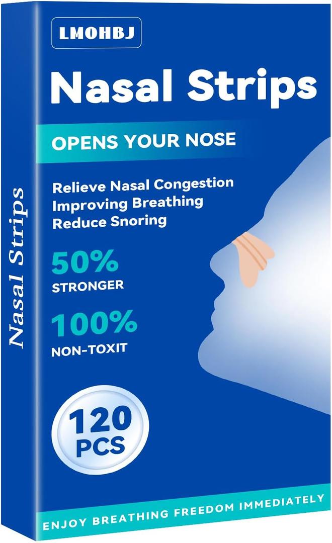 120Pcs Nasal Strips Anti Snoring, Extra Strength Nose Strips Breathing, Nose Tape for Sports and Sleep, Anti Snoring Strips Help Stop Snoring and Nasal Congestion Relief (Brown)