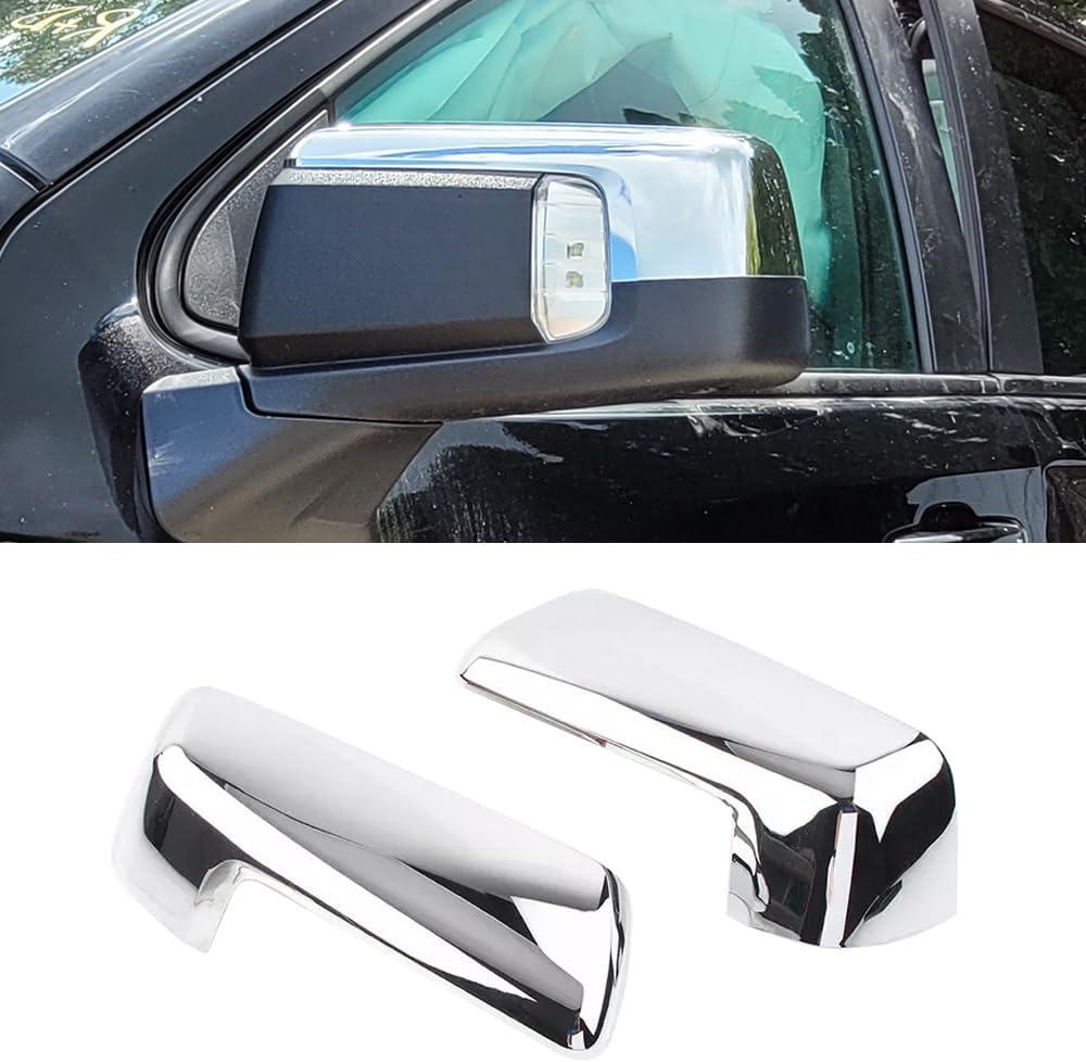 Mirror Caps Fitment for 2019-2025 Chevy Silverado 1500/GMC Sierra 1500 2PCS-Set (Chrome, Silverado/Sierra 19-24)