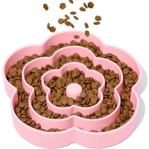 VETRESKA Slow Feeder Dog Bowls, Silicone Dog Puzzle Bowl for Healthy Eating, Puppy Slow Feeder Bowl Anti-Choking, Flower Bowls Ideal for Large Breed/Medium/Small Dogs & Cat