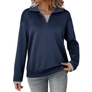 Dokotoo Sweatshirt for Women Long Sleeve V Neck Color Block Oversized Casual Pullover Sweatshirts Tops, 2XL