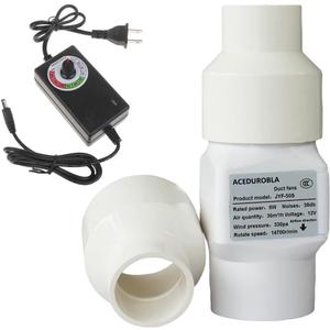 1 inch 2 inch Inline Duct Fan Booster Ventilation Fan Indoor Vent Blower Air Vent Exhaust Fan for Greenhouse Bathroom Tent Basement Attic Kitchen Pet House (with Speed Controller)