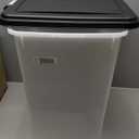 IRIS USA Dog Food Storage Container, 10 Pound, Airtight Seal and Buckle, Easy 1 Hand Opening Hinged Lid, Versatile, Space Saving Compact Size, Pearl/Black