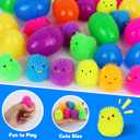 2 x 18 Pack Easter Eggs Filled Chick Duck LED Puffer Balls Easter Basket Stuffers for Kids Boys Girls, Light Up Squeeze Sensory Ball Fidget Toys for Easter Egg Fillers Easter Egg Hunt Party Favor Gifts