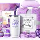 YFONG Christmas Gift for Women, 12PCS Get Well Gifts for Her, Spa Gift Basket for Mom, Wife, Girlfriend, Friends, Purple Happy Birthday Gifts Set, Thank You Gift Relaxing Self Care Gifts - Lavender (11PCS)