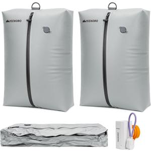 Upgraded Vacuum Bag for Travel, Professional IPX8 Waterproof Reusable Vacuum Compression Bags for Travel Suitcases, Durable Space Saver Bag