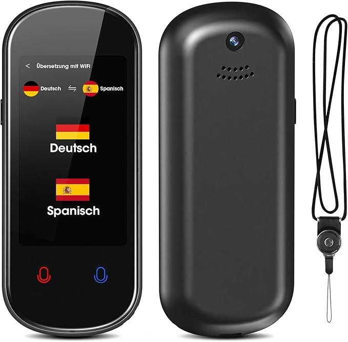 Translator, 138 Language Translator, AI Translator with Voice Input/Output Device, Photo Translation/WIFI/Hotspot/Offline Instant Translator for Learning, Travel and Business (Black)