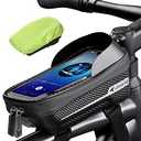 whale fall Hard Casing Bike Bag, Never Deform, Waterproof Bike Phone Holder with 0.25mm Sensitive TPU Touch-Screen, Bicycle Accessories, with Rain Cover for Phones under 6.9'' (Black)
