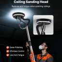 VEVOR Drywall Sander, 1010W Electric Drywall Sander, Popcorn Ceiling Removal Tool with 7 Variable Speed 1000-2200 RPM, Double-Deck LED Light, Foldable & Extendable Handle, 15 Sanding Discs, Dust Hose