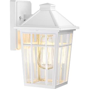 Darkaway Outdoor Sconce Lights Wall Light Fixtures, Front Porch Light Outdoor Wall Anti-Rust Waterproof Aluminum with Glass Exterior Light Fixture for Patio, Yard, Doorway, Garage(1 Pack, White)