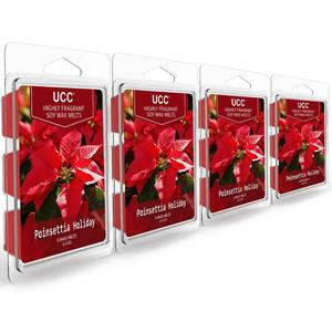 UCC Christmas Wax Melts, Premium Plant Based Natural Soy Scented Melts Cubes, Wax Melts Tarts, Colored Wax Melt Gift - 4 Pack