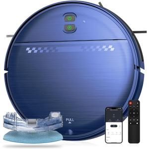 MANVN 2 in 1 Robot Vacuum and Mop Combo, 2.87'' Ultra-Slim Robotic Vacuum Cleaner with 3D Obstacle Avoidance, for Hard Floors and Carpets, Wi-Fi/App/Voice Controlled for Pet Hair, Self-Charging