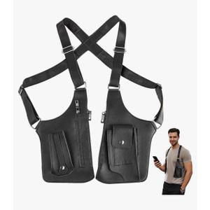 Double Shoulder Armpit Bag for Men, Anti-Theft Hidden Adjustable Strap Holster, Water Resistant Crossbody Pack