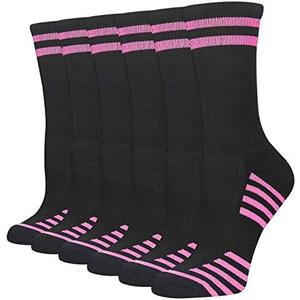 FUNDENCY Women's Athletic Crew Socks 4 Pack, Running Breathable Cushion Socks with Arch Support, M