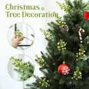 HOHOTIME 36Pcs Christmas Glitter Berries Stems, Light Avocado Green 9.5 Inch Artificial Christmas Tree Picks for Christmas Tree Decorations Ornaments DIY Crafts Vases Holiday Wedding Home Xmas Decor