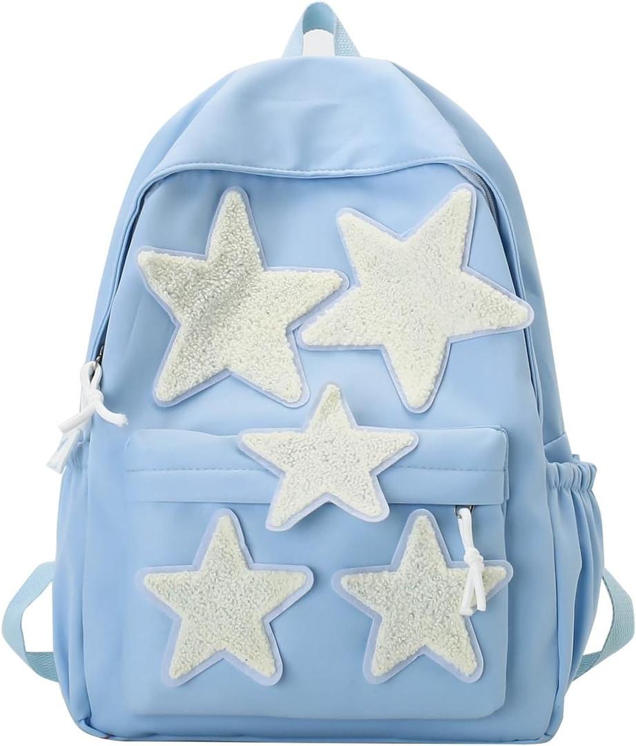 Women's Cute Star Laptop Backpack Y2K Kawaii Fashion Daypack, 15.6 inch