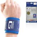 Neo-G Wrist Band - Support For Joint Pain, Arthritis, Sprains, Strains, Instability, Sports, Golf, Tennis, Basketball - Adjustable Compression - Class 1 Medical Device - One Size - Blue