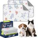 Washable Dog Pee Pads - Absorbent Reusable Puppy Training Pads, Waterproof Leak - Proof & Non - Slip for Crate Whelping Potty Training 24x36 (Pack of 2)