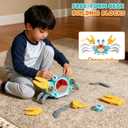 Crawling Crab Gear Set Toy - Tummy Time Musical Crab Toys Stacking & Building Blocks Educational STEM Game for Toddlers & Kids 3-5, 1 2 3 Yr Old Birthday Gift Christmas Stuff for 0-36 Month Boys Girls