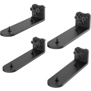 Floating Shelf Bracket, 12 Inch 4PACK Black Heavy Duty Shelf Bracket,Hidden Shelf Brackets 1/5 in Thick,L Brackets Support for Shelves,Suitable for Kitchen, Study Or DIY,Holds Over 160lb+