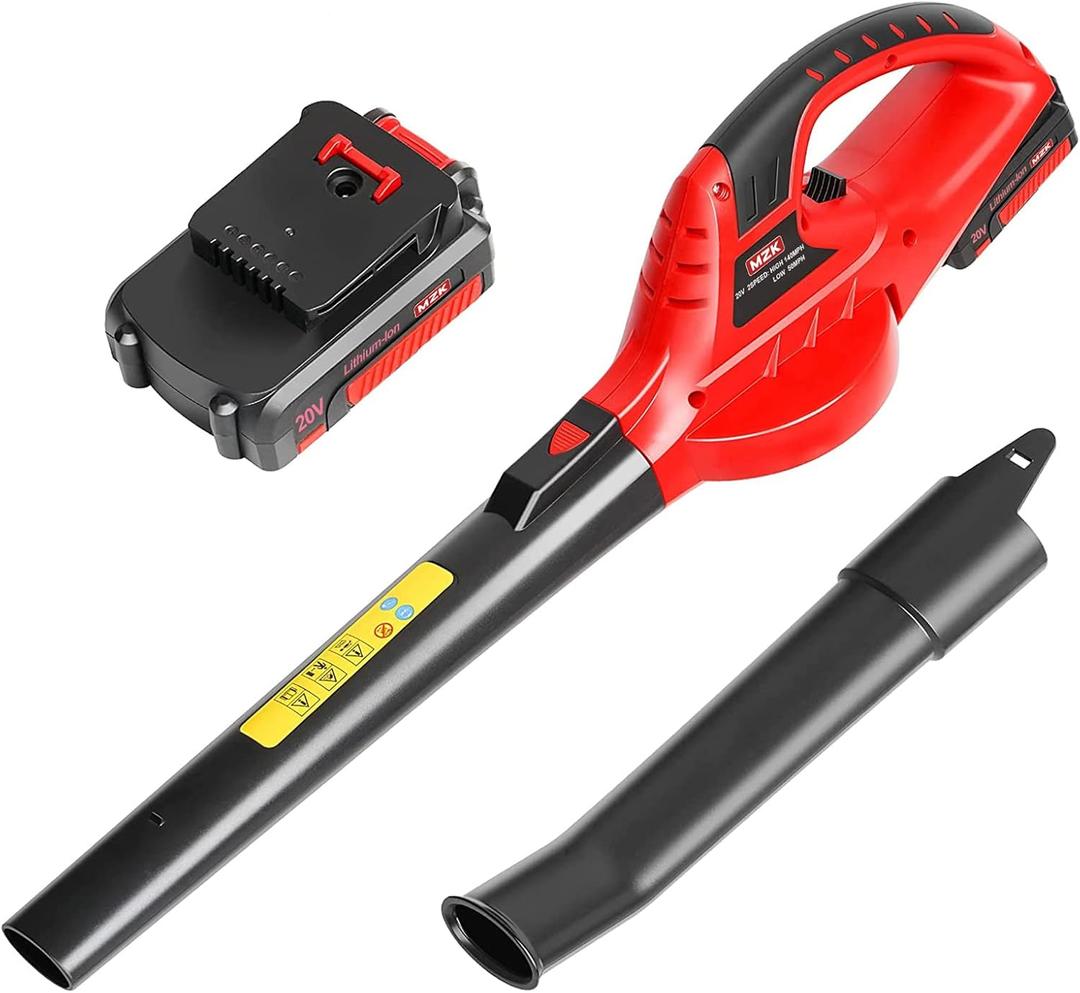 MZK Cordless Leaf Blower,20V Battery Powered Leaf Blower for Lawn Care, Electric Lightweight Mini Leaf Blower(Battery & Charger Included)
