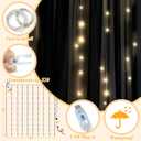 Ledido 1010ft Black Tulle Backdrop Curtains with Lights String - 300LED Fairy Lights Sheer Curtain Backdrop for Wedding Baby Shower Photo Shoot Birthday Party Decoration(2 Panels 510ft)Black