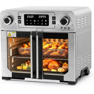PHS 24 QT French Door Air Fryer Toaster Oven Combo with Rack, Standard