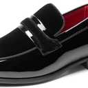 Bruno Marc Boys Dress Shoes Slip-on Loafers Tuxedo Patent Classic Velvet Shoes, Size 2