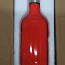 Sweejar 16 Oz Ceramic Olive Oil Dispenser Bottle, Oil Dispenser for Kitchen with Gravity Spout, Relief Opaque Oil Container for Evoo, Avocado Oil, Vinegar, Soy Sauce, 1 Pack(Red, Silver Spout)