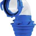 6-in-1 Universal RV Sewer Hose Elbow Kit, 90-Degree Clear Adapter with Threaded Fittings & Odor-Proof Gasket, Fits 4 Standard Dump Station Inlets