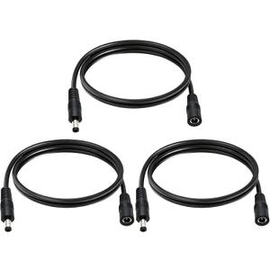 3-Pcs 3.3ft DC 5.5mm x 2.1mm Male to Female Power Extension Cable, 14AWG 12V 24V DC Power Cord for CCTV Camera,Solar Monitor, Solar Panels