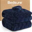 Bedsure GentleSoft Blankets Queen Size for Bed - Super Soft Cozy Blanket for Women Men Girls, Large Fuzzy Fleece Throw for Bedroom Decor, Navy, 90x90 Inches
